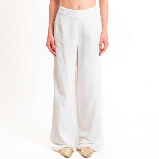 Zeroassoluto-Pantalone LIBIA misto lino elastico dietro - burro
