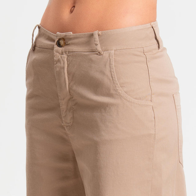 Zeroassoluto-Pantalone LIZ barrel cotone elasticizzato - biscotto