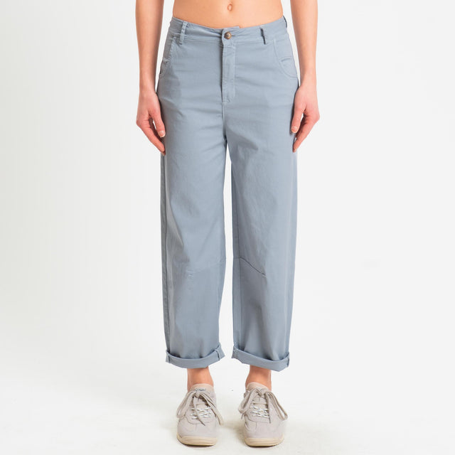 Zeroassoluto-Pantalone LIZ barrel cotone elasticizzato - polvere