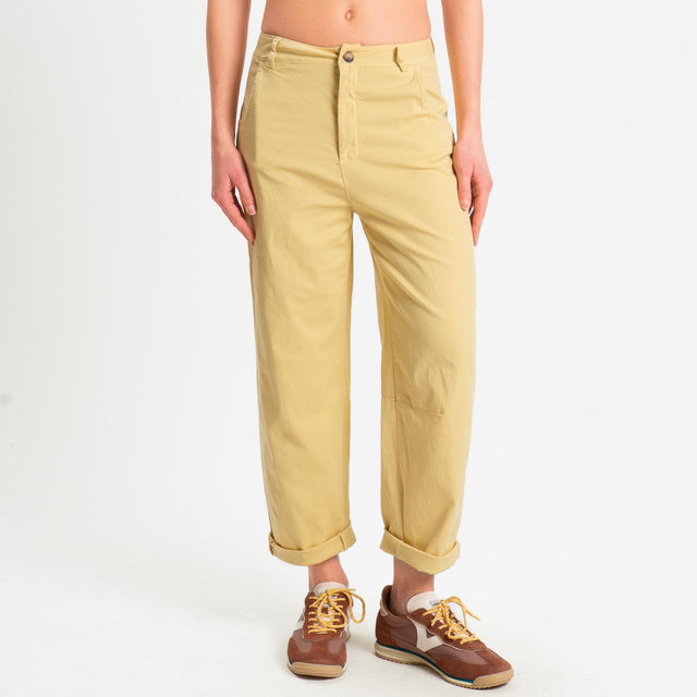 Zeroassoluto-Pantalone LIZ barrel cotone elasticizzato - yellow