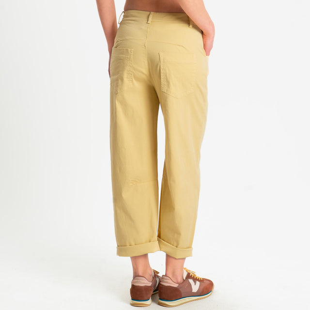 Zeroassoluto-Pantalone LIZ barrel cotone elasticizzato - yellow