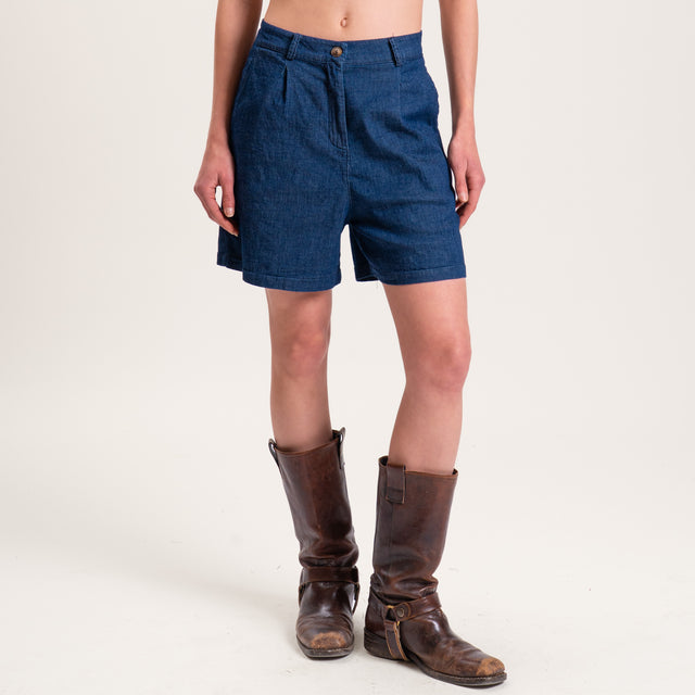 Zeroassoluto-Bermuda LOIR chambray tela leggera - denim