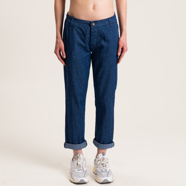 Zeroassoluto-Pantalone LOIS chino chambray - denim