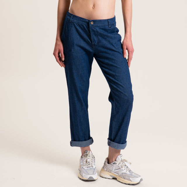 Zeroassoluto-Pantalone LOIS chino chambray - denim