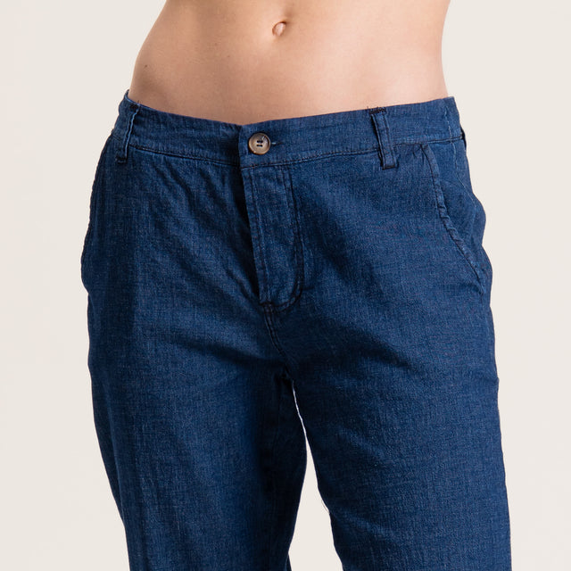 Zeroassoluto-Pantalone LOIS chino chambray - denim