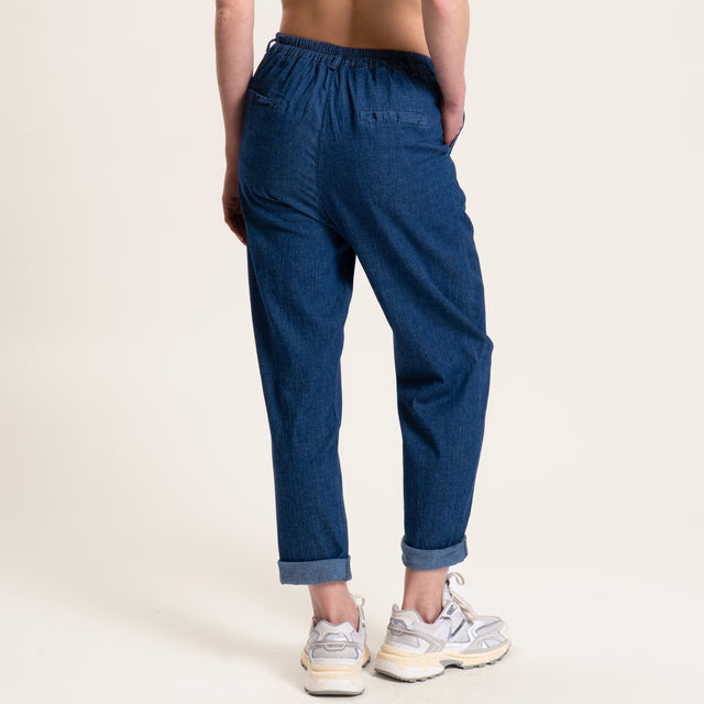 Zeroassoluto-Pantalone LOLA boyfriend chambray - denim