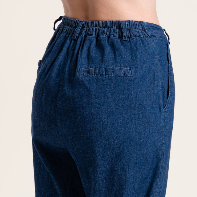 Zeroassoluto-Pantalone LOLA boyfriend chambray - denim