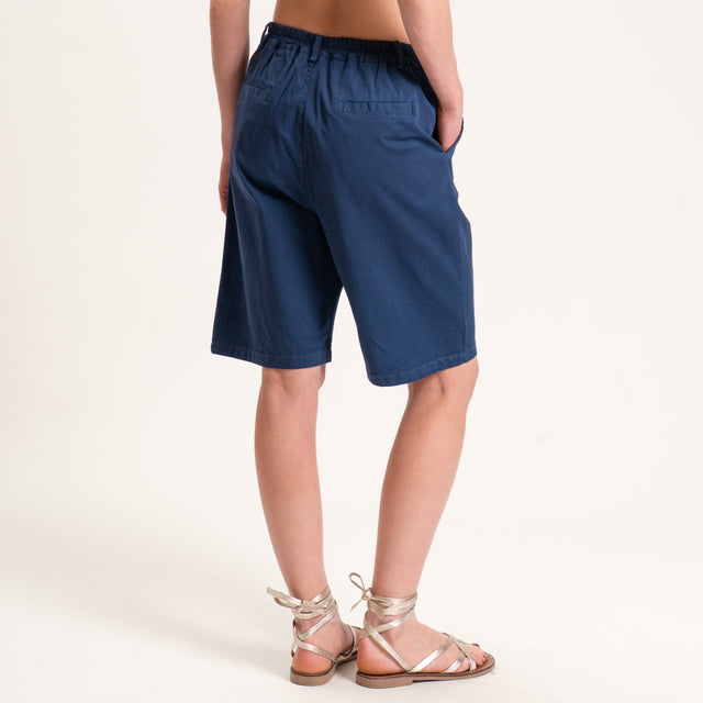 Zeroassoluto-Bermuda LORA cotone elastico dietro - blu