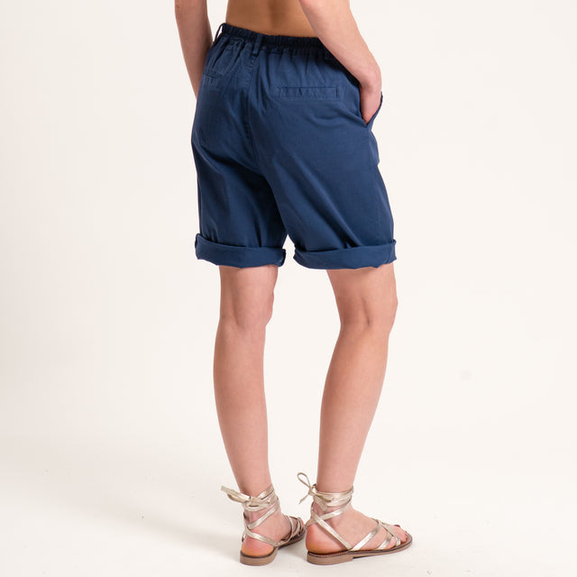 Zeroassoluto-Bermuda LORA cotone elastico dietro - blu