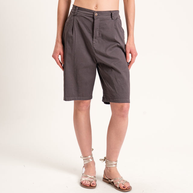Zeroassoluto-Bermuda LORA cotone elastico dietro - moka