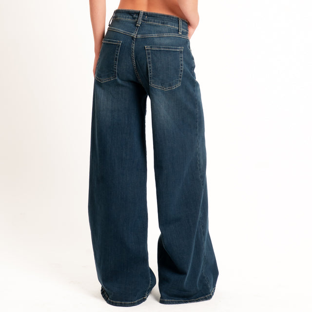 Zeroassoluto-Jeans KAM bistrech palazzo - denim scuro