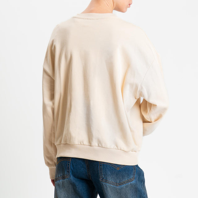 Zeroassoluto-Felpa "DO IT" - beige/cuoio