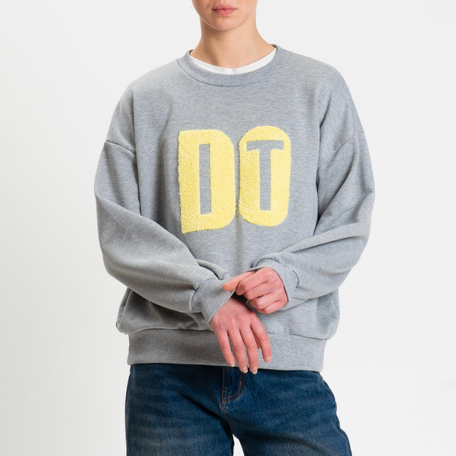 Zeroassoluto-Felpa "DO IT" - grigio/mimosa