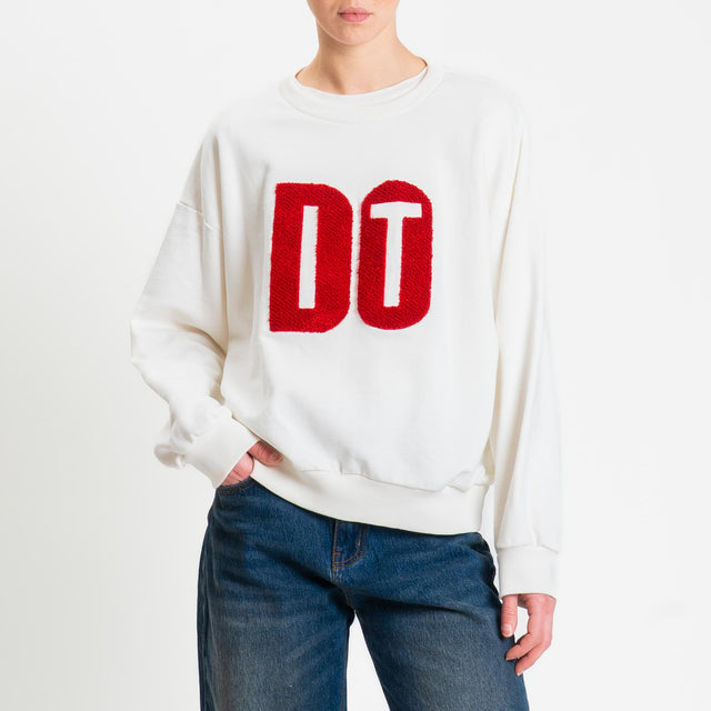 Zeroassoluto-Felpa "DO IT" - latte/rosso