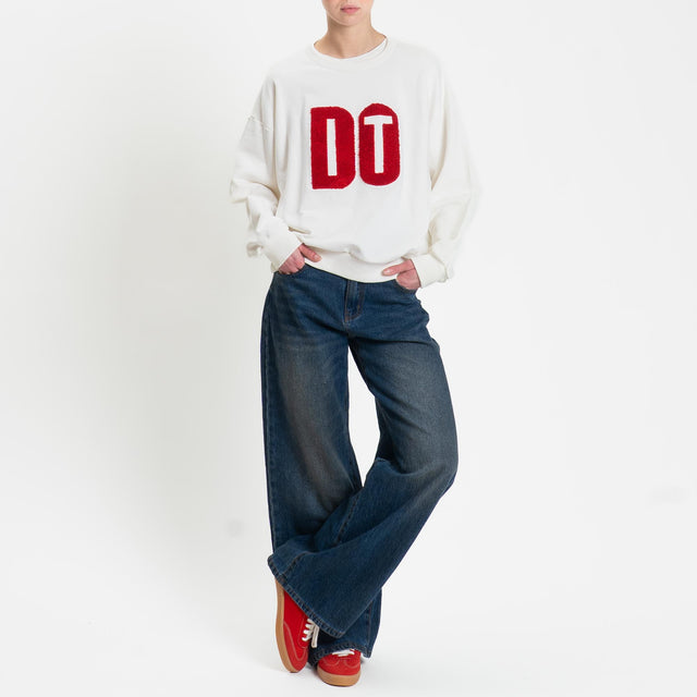 Zeroassoluto-Felpa "DO IT" - latte/rosso