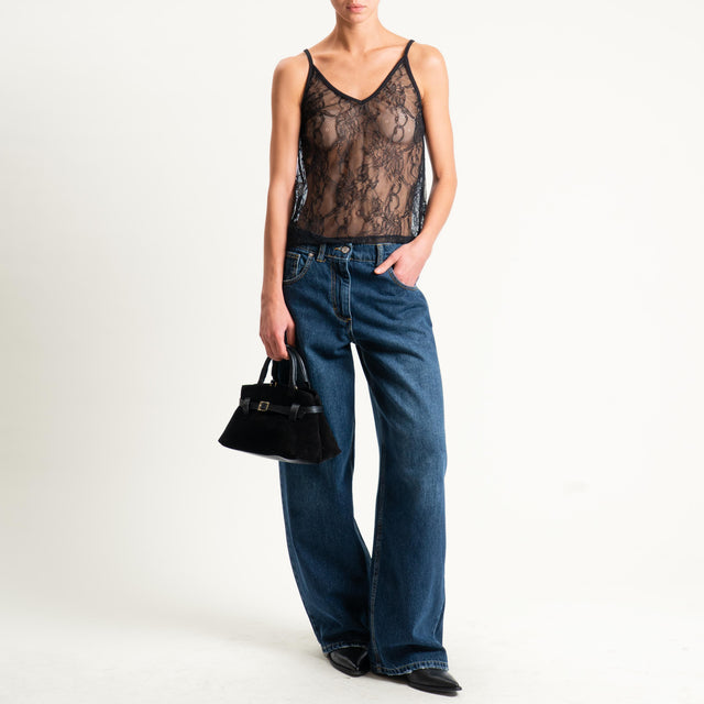 Zeroassoluto-Top in pizzo - nero