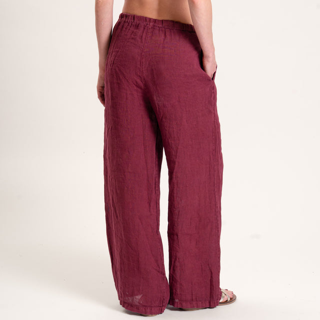 Zeroassoluto-Pantalone PAMY wide leg 100%LINO con - india