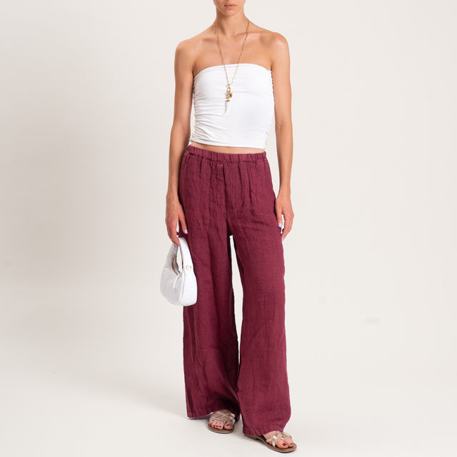 Zeroassoluto-Pantalone PAMY wide leg 100%LINO con - india