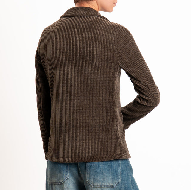 Zeroassoluto-Giacca PATTY velluto 500 righe elasticizzato - moka