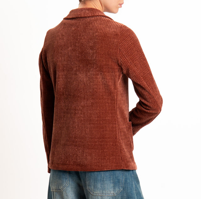 Zeroassoluto-Giacca PATTY velluto 500 righe elasticizzato - rust
