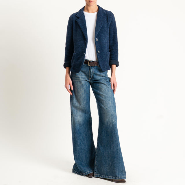 Zeroassoluto-Giacca PATTY ciniglia melange - blu