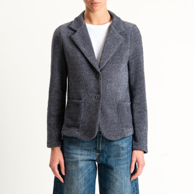 Zeroassoluto-Giacca PATTY ciniglia melange - antracite