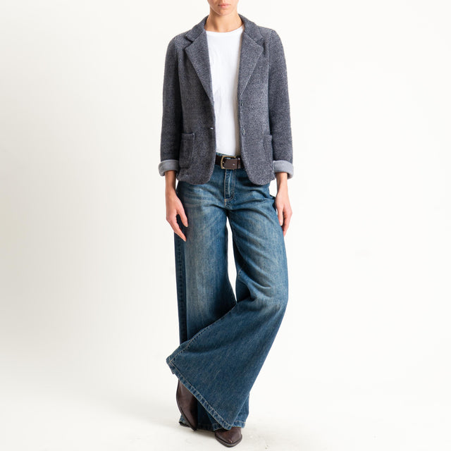 Zeroassoluto-Giacca PATTY ciniglia melange - antracite