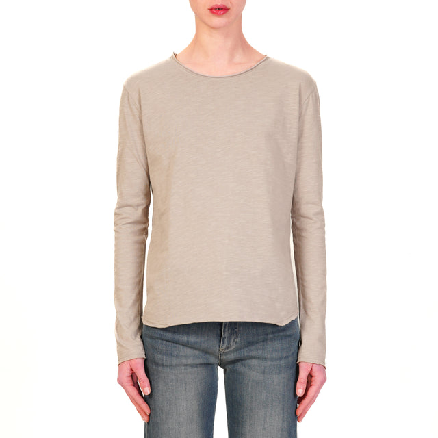 Zeroassoluto-T-shirt girocollo - taupe