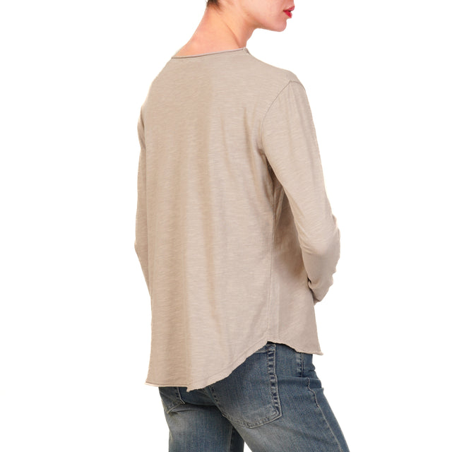 Zeroassoluto-T-shirt girocollo - taupe