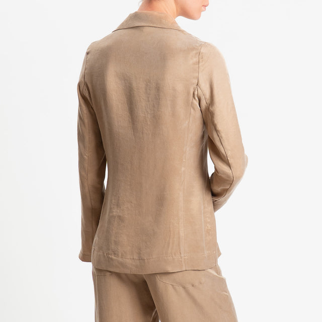 Zeroassoluto-Giacca destrutturata cupro lyocell fibra naturale - sahara
