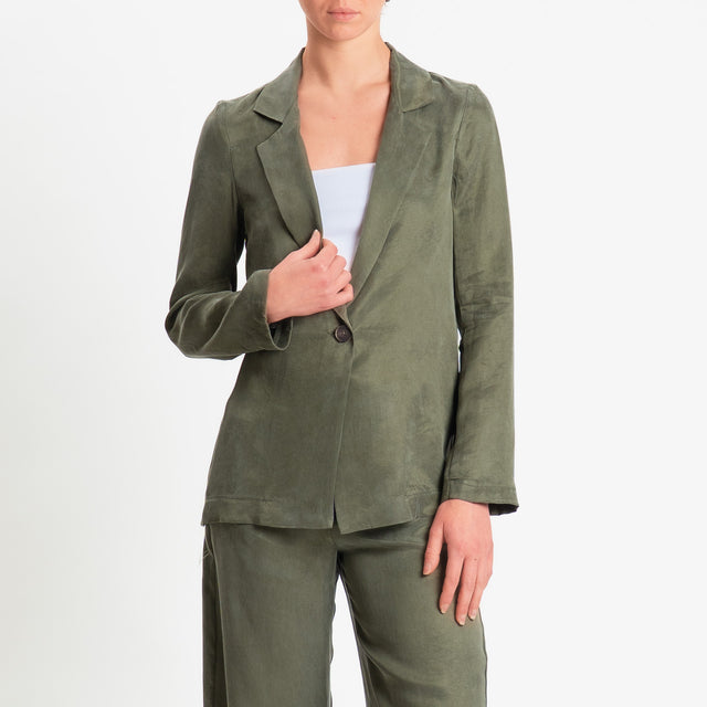 Zeroassoluto-Giacca destrutturata cupro lyocell fibra naturale - militare