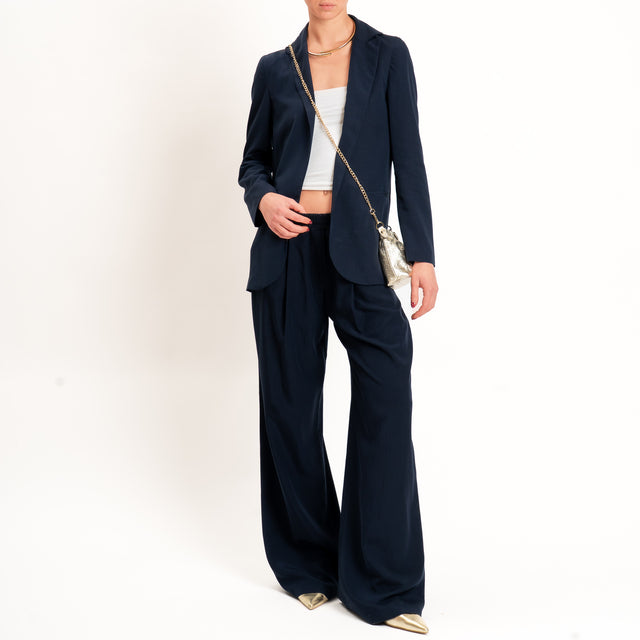 Zeroassoluto-Giacca destrutturata tencel fibra naturale - blu