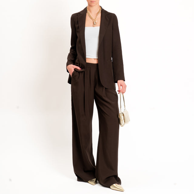Zeroassoluto-Giacca destrutturata tencel fibra naturale - choco