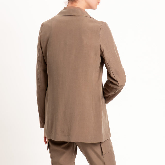 Zeroassoluto-Giacca destrutturata tencel fibra naturale - noce