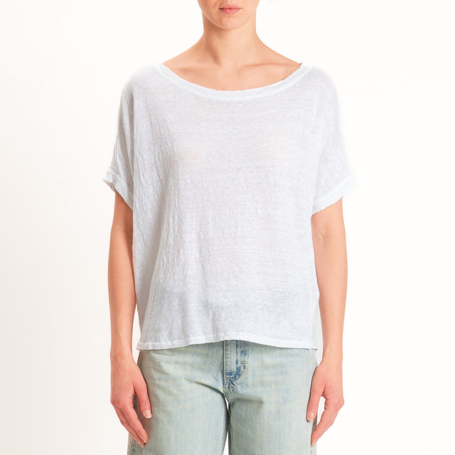 Zeroassoluto-T-shirt scatola 100% LINO - bianco