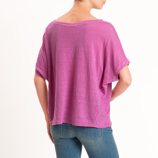 Zeroassoluto-T-shirt scatola 100% LINO - bubble