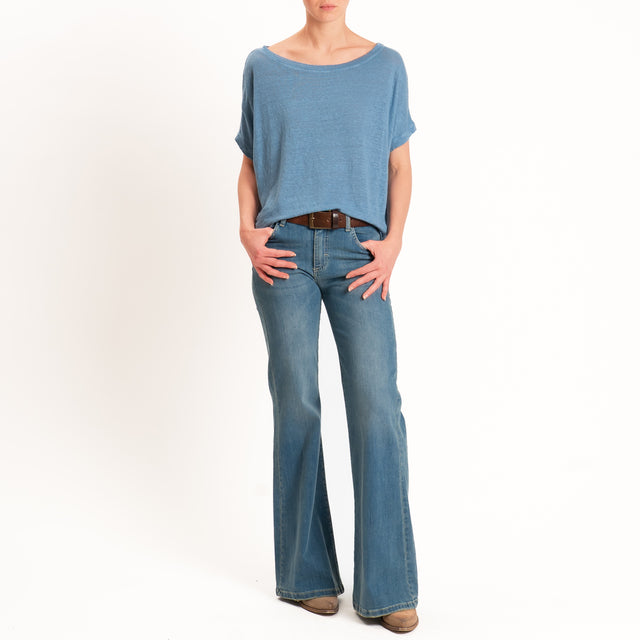 Zeroassoluto-T-shirt scatola 100% LINO - jeans