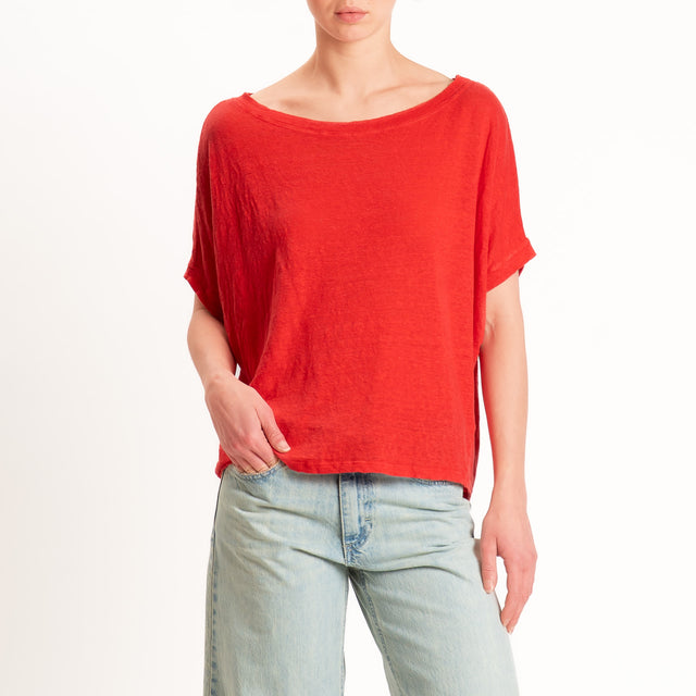 Zeroassoluto-T-shirt scatola 100% LINO - lacca