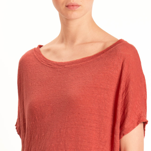 Zeroassoluto-T-shirt scatola 100% LINO - lipstick