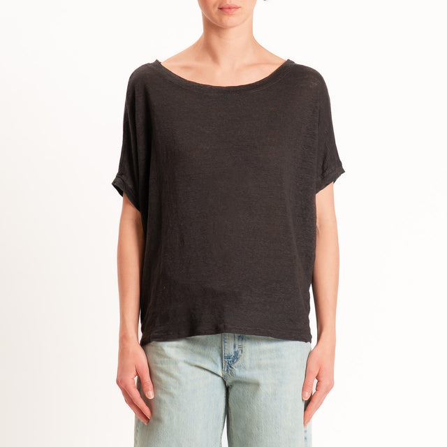 Zeroassoluto-T-shirt scatola 100% LINO - choco