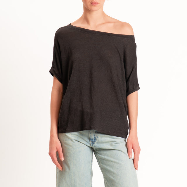 Zeroassoluto-T-shirt scatola 100% LINO - choco