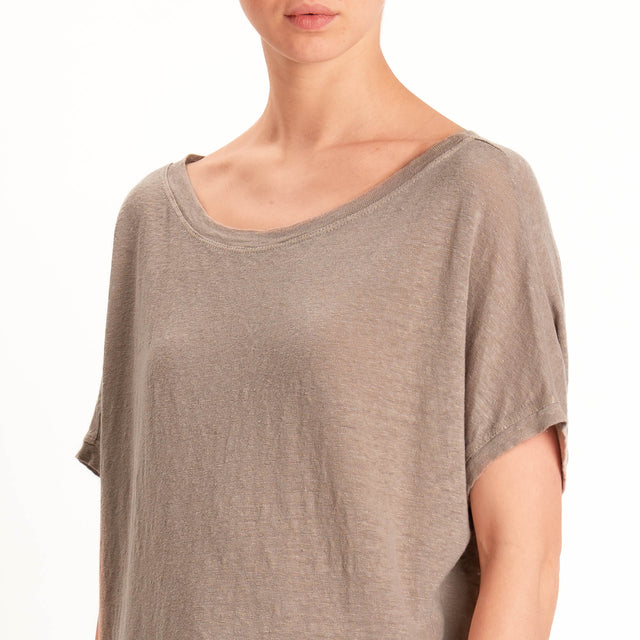 Zeroassoluto-T-shirt scatola 100% LINO - sahara