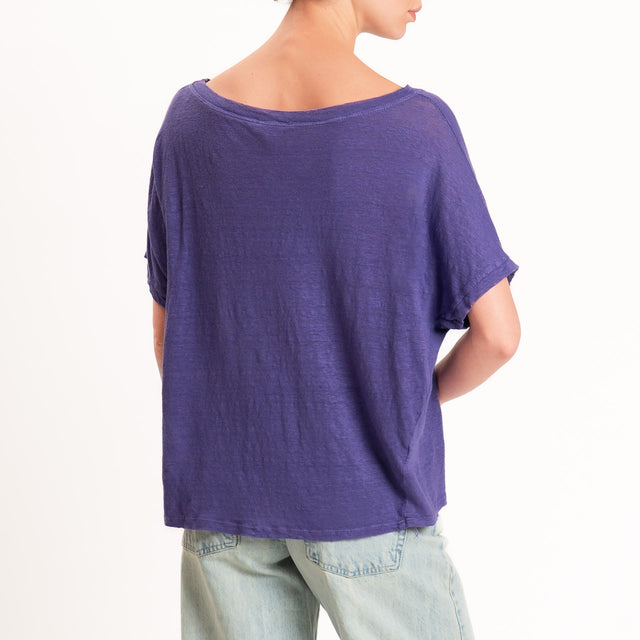 Zeroassoluto-T-shirt scatola 100% LINO - viola