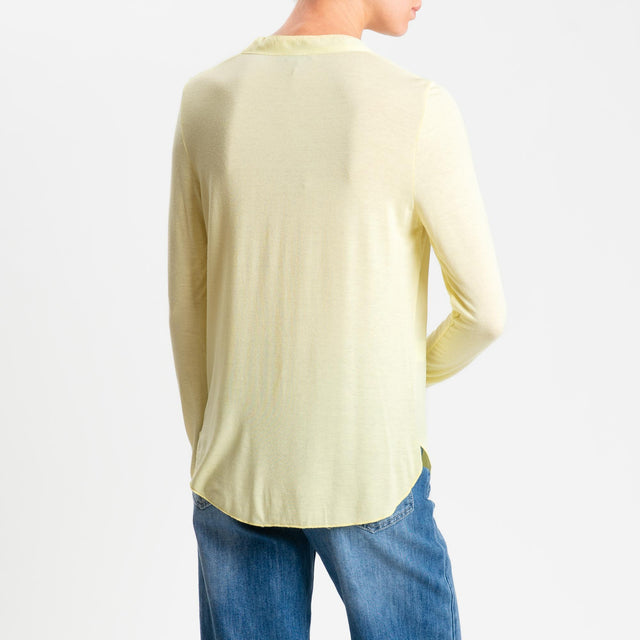 Zeroassoluto-Camicia chester doppio tessuto - mimosa