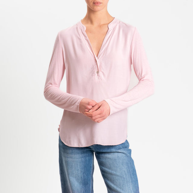 Zeroassoluto-Camicia chester doppio tessuto - pink