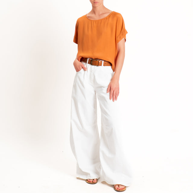 Zeroassoluto-Blusa scatolina 100% viscosa - rust