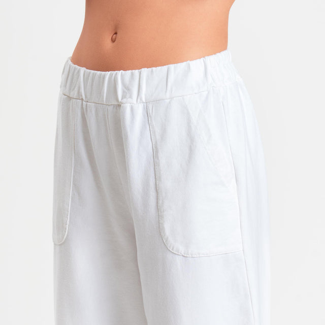 Zeroassoluto-Pantalone mom fit felpa light - bianco