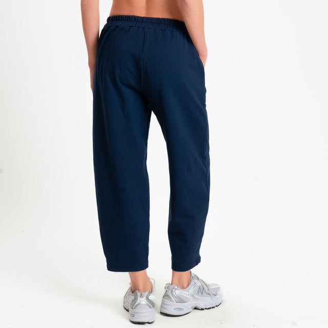 Zeroassoluto-Pantalone mom fit felpa light - blu