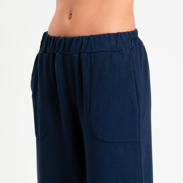 Zeroassoluto-Pantalone mom fit felpa light - blu