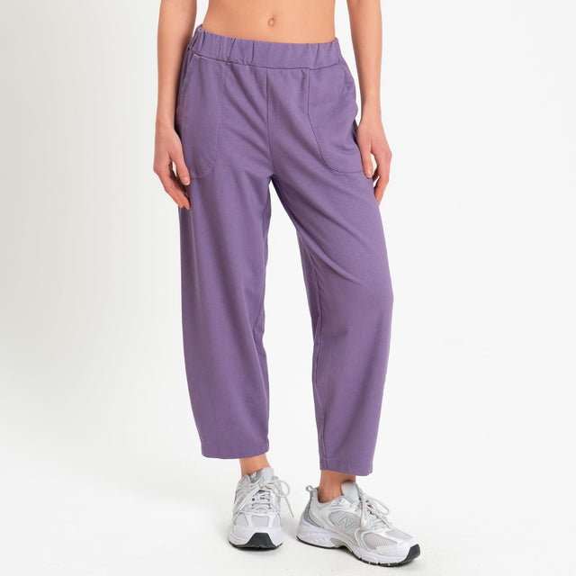 Zeroassoluto-Pantalone mom fit felpa light - lavanda